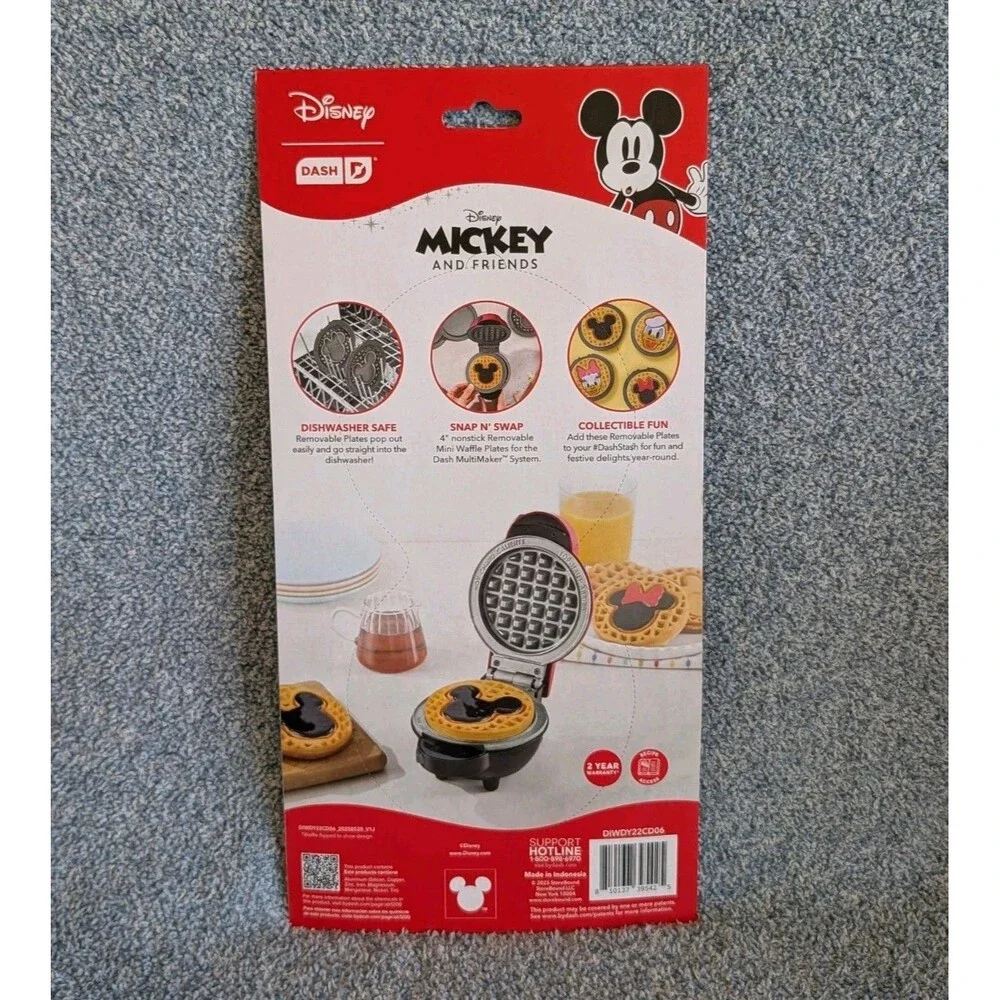 Dash x Disney MICKEY & MINNIE MOUSE MultiMaker Removable Mini Waffle Plates NEW
